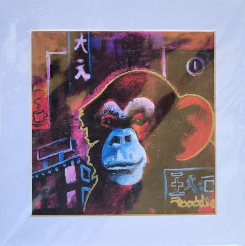 “City Life” - Ernest Beutel Matted Print 8x8