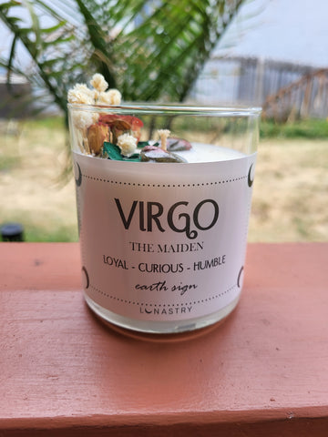 Lunastry Soy Wax & Crystal Candles - Virgo