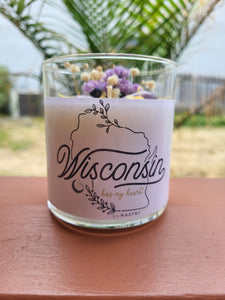 Lunastry Soy Wax & Crystal Candles- Wisconsin