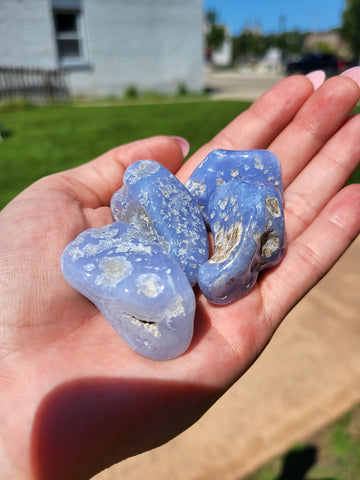 Polished Blue Lace Agate - Pocket Stone