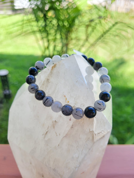 Tourmalated Quartz Elastic Bracelet