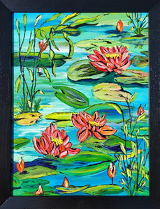 “Morning on the Pond” - 16x20 Framed Original Acrylic by Christina Healy