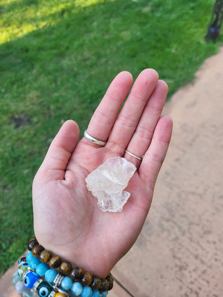 Rough White Calcite - Pocket Stone