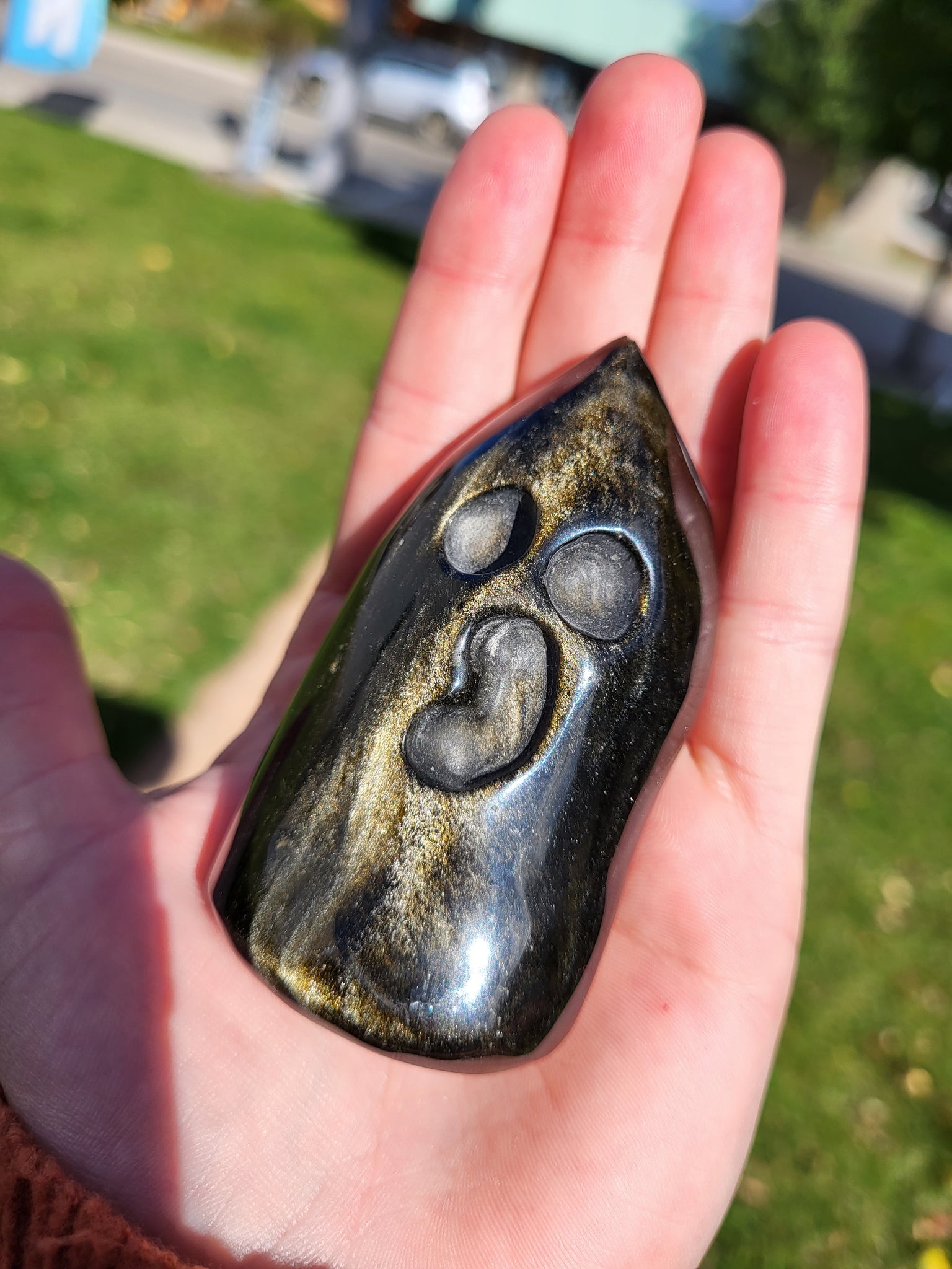 Polished Gold Sheen Obsidian Ghosts