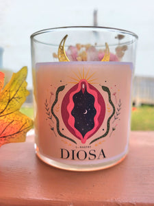 Lunastry Soy Wax & Crystal Candles - Diosa Goddess