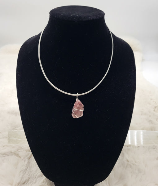 Chord Jewelry Strawberry Quartz & Bass Necklace