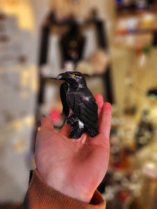Black Onyx Raven Carving 3”