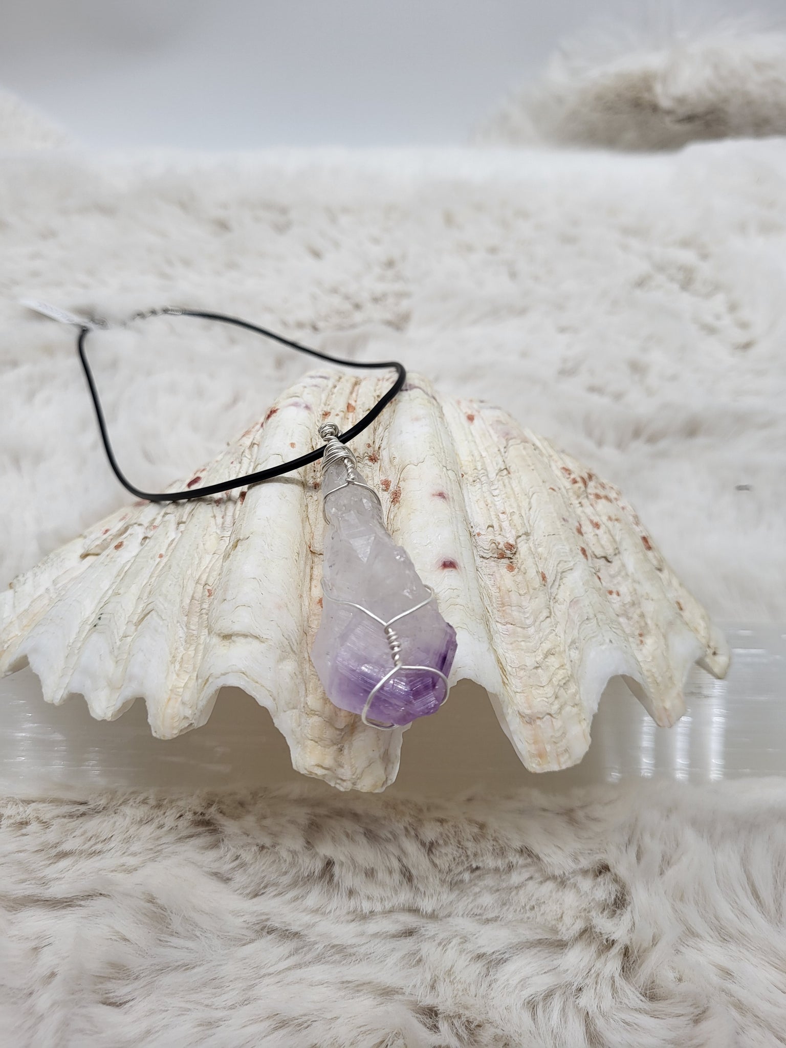 Rough Amethyst Wire Wrapped Pendant