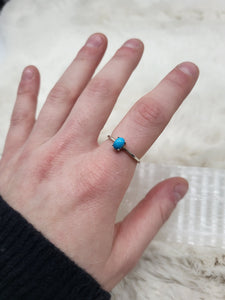 Pronged Navajo Turquoise Sterling Silver Rings