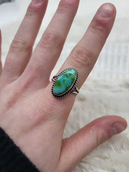 Double Banded Navajo Turquoise Sterling Silver Rings