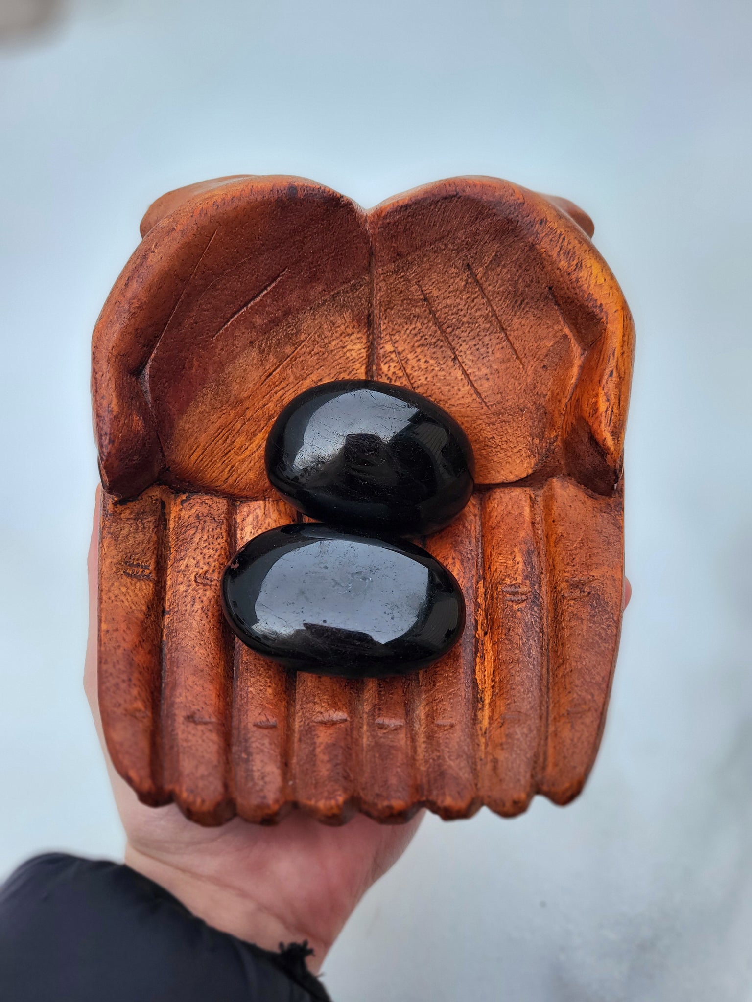 Black Tourmaline Palm Stones