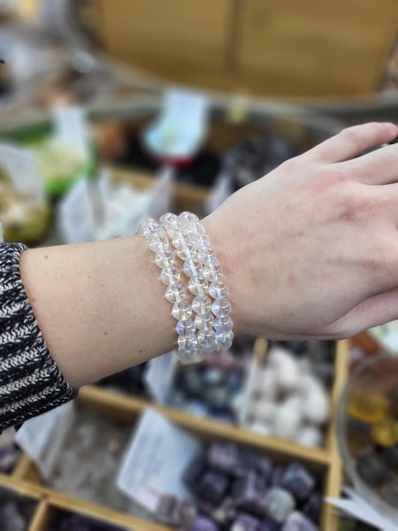 Aura Clear Quartz Elastic Bracelet