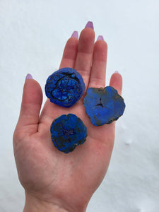 Half-Polished Azurite Geodes