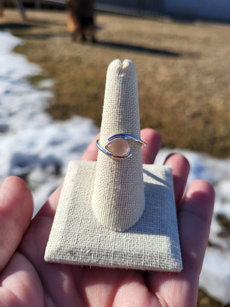 Sterling Silver Rose Quartz Swirl Ring