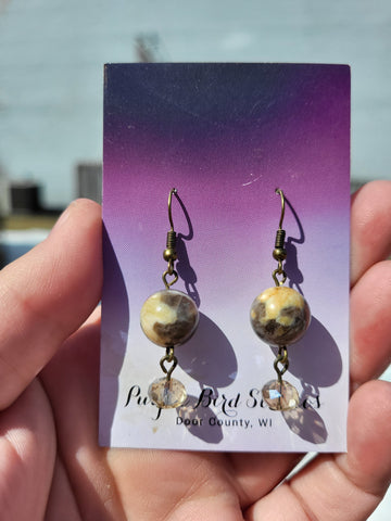 Recycled Glass Bead With Drop Earrings  by Nikkie Howard