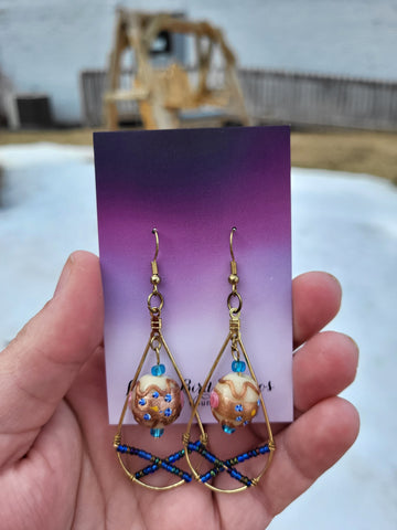 Recycled Hand Beaded Glass Teardrop Earrings by Nikkie Howard