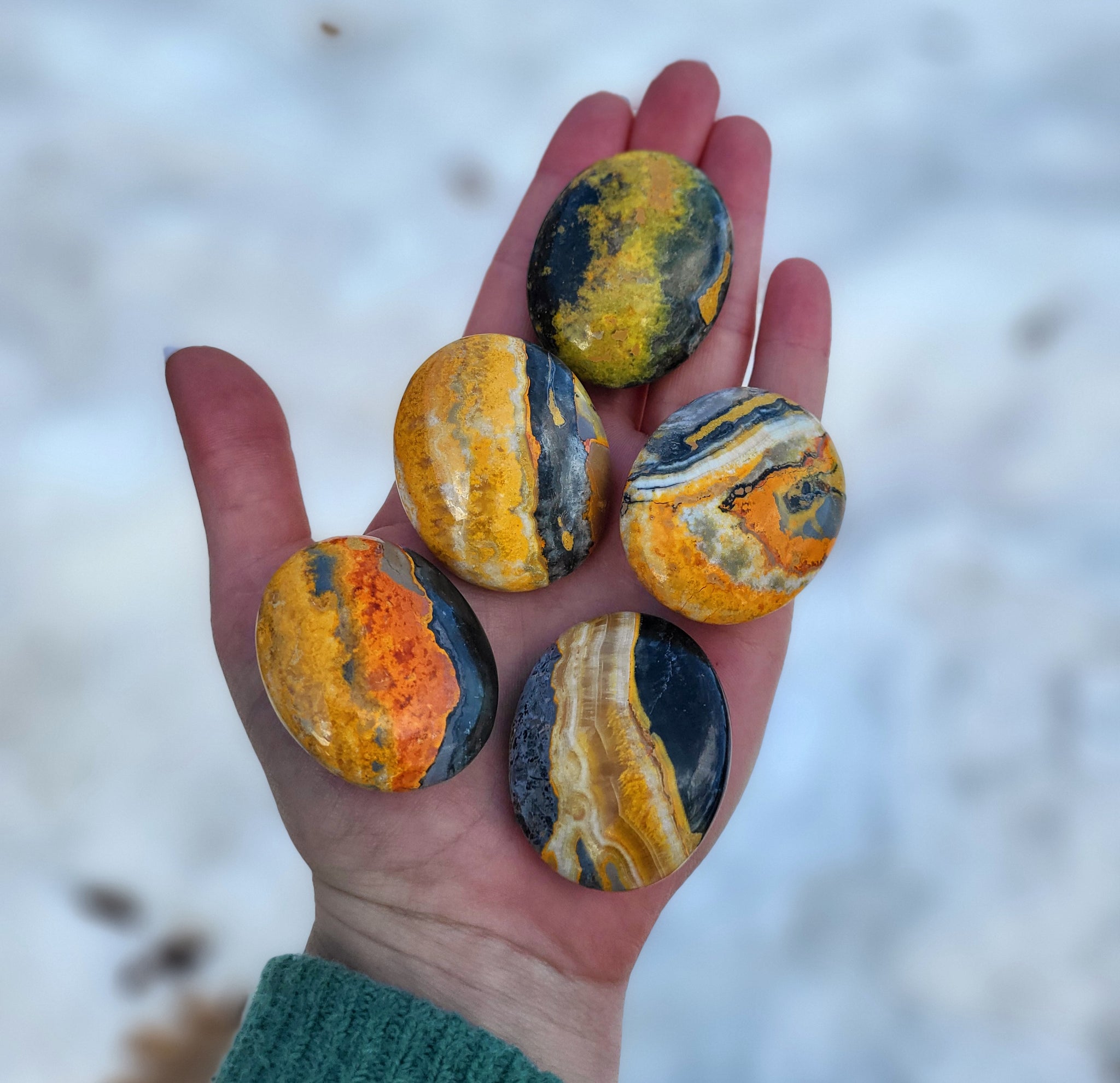 Bumblebee Jasper Palm Stones