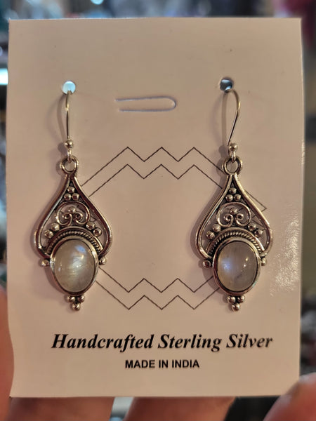 Moonstone Sterling Silver Hook Earrings