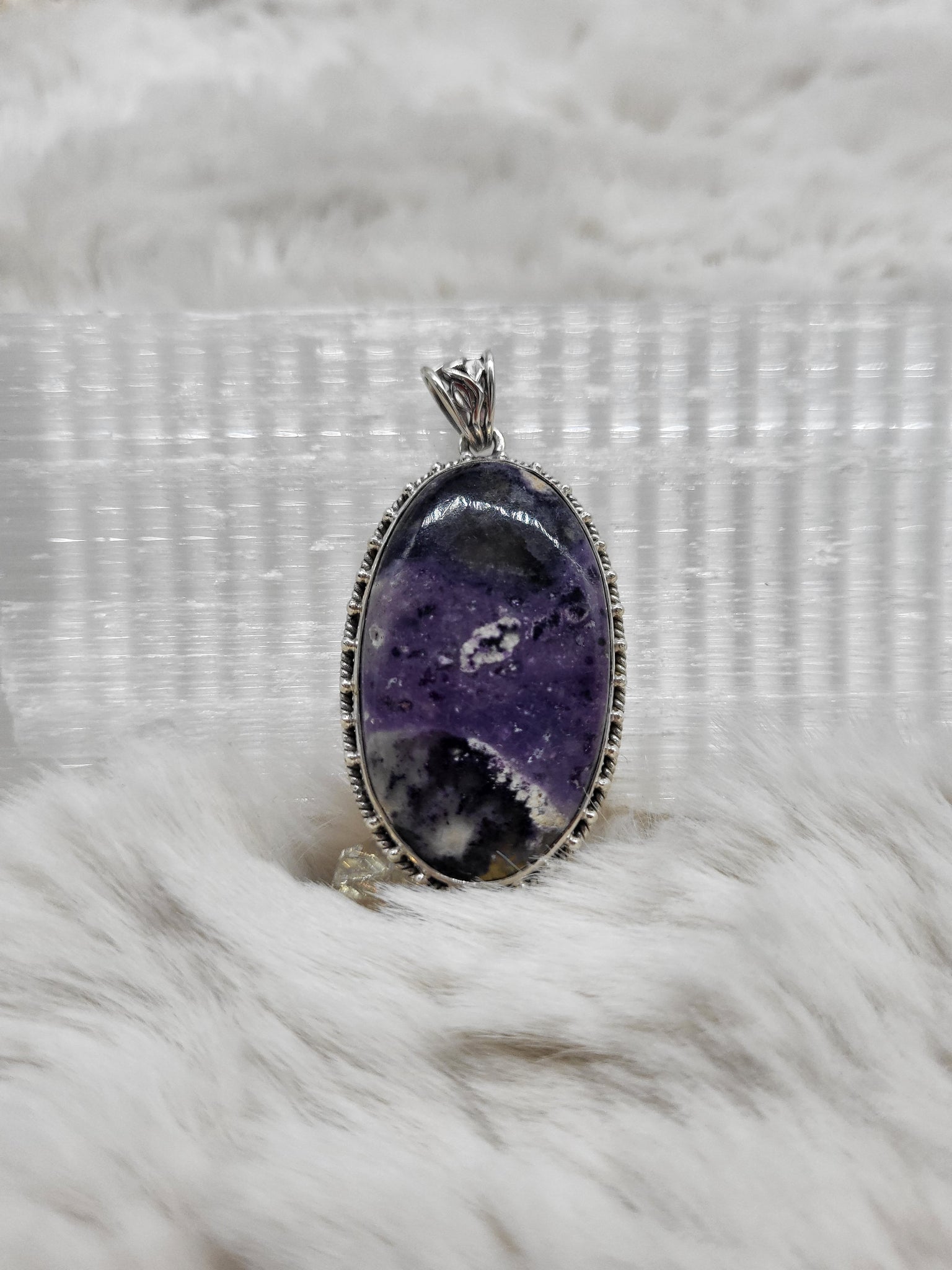Purple Tiffany Sterling Silver Pendant