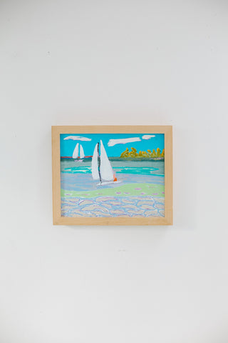 “Two White Sailboats” - Plein Air Original by Andrea Naylor