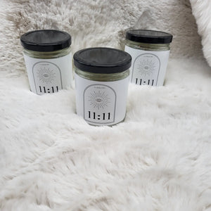 Lunastry Soy Wax & Crystal Candles- 11:11 With Lid
