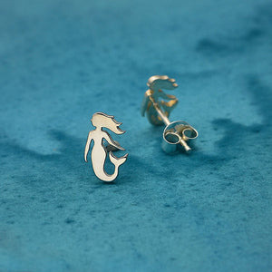 Sterling Silver Mermaid Post Earrings
