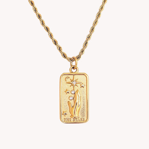 Gold Plated " The Stars' " Tarot Necklace