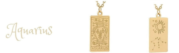 Gold Plated Reversible Aquarius Necklace