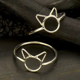 Sterling Silver Small Cat Ring