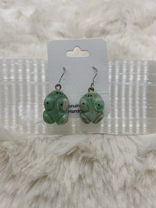 Turquoise Frog Sterling Silver Earrings