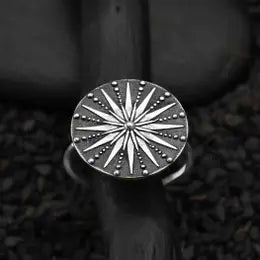 Sterling Silver Sun Mandala Ring