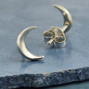 Sterling Silver Moon Post Earrings