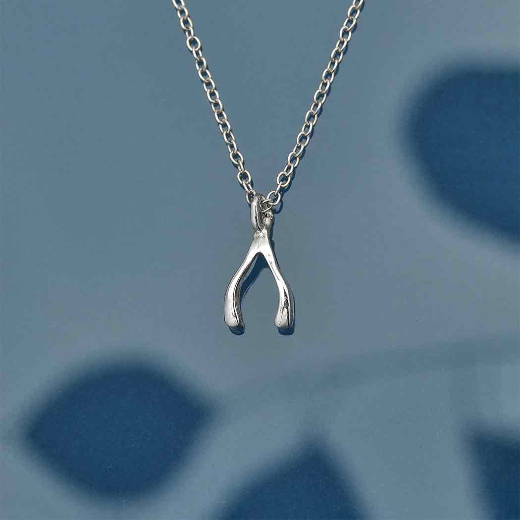 Sterling Silver Wishbone Necklace 18 Inch