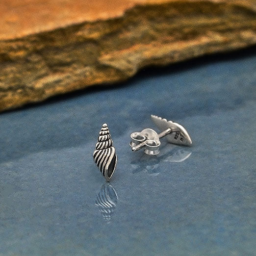 Sterling Silver Seashell Post Earrings