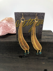 Vintage Brass Drop Earrings - The Pearl of Door County