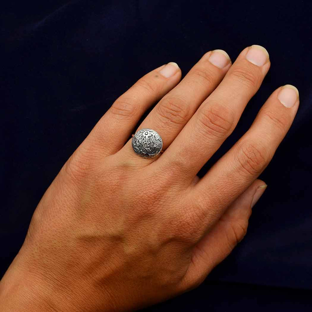 Sterling Silver Full Moon Ring