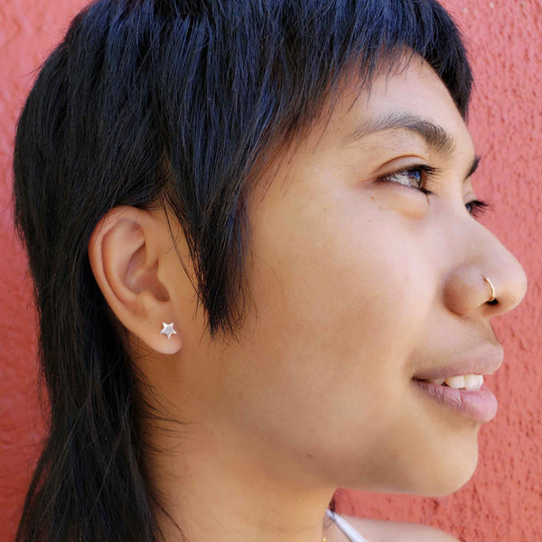 Sterling Silver Star Post Earrings