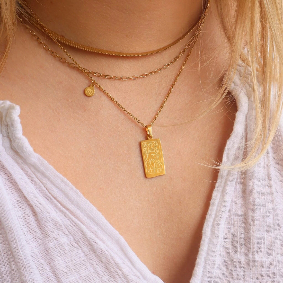 Gold Plated Reversible Virgo Necklace
