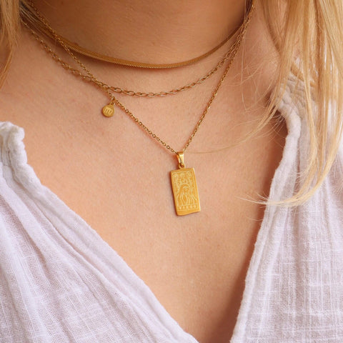 Gold Plated Reversible Virgo Necklace