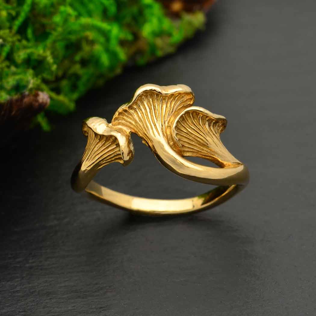 Chanterelle Mushroom Bronze Ring