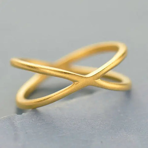 Gold Plated Crisscross Ring