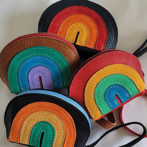 Tropical Leather Rainbow Wristlets