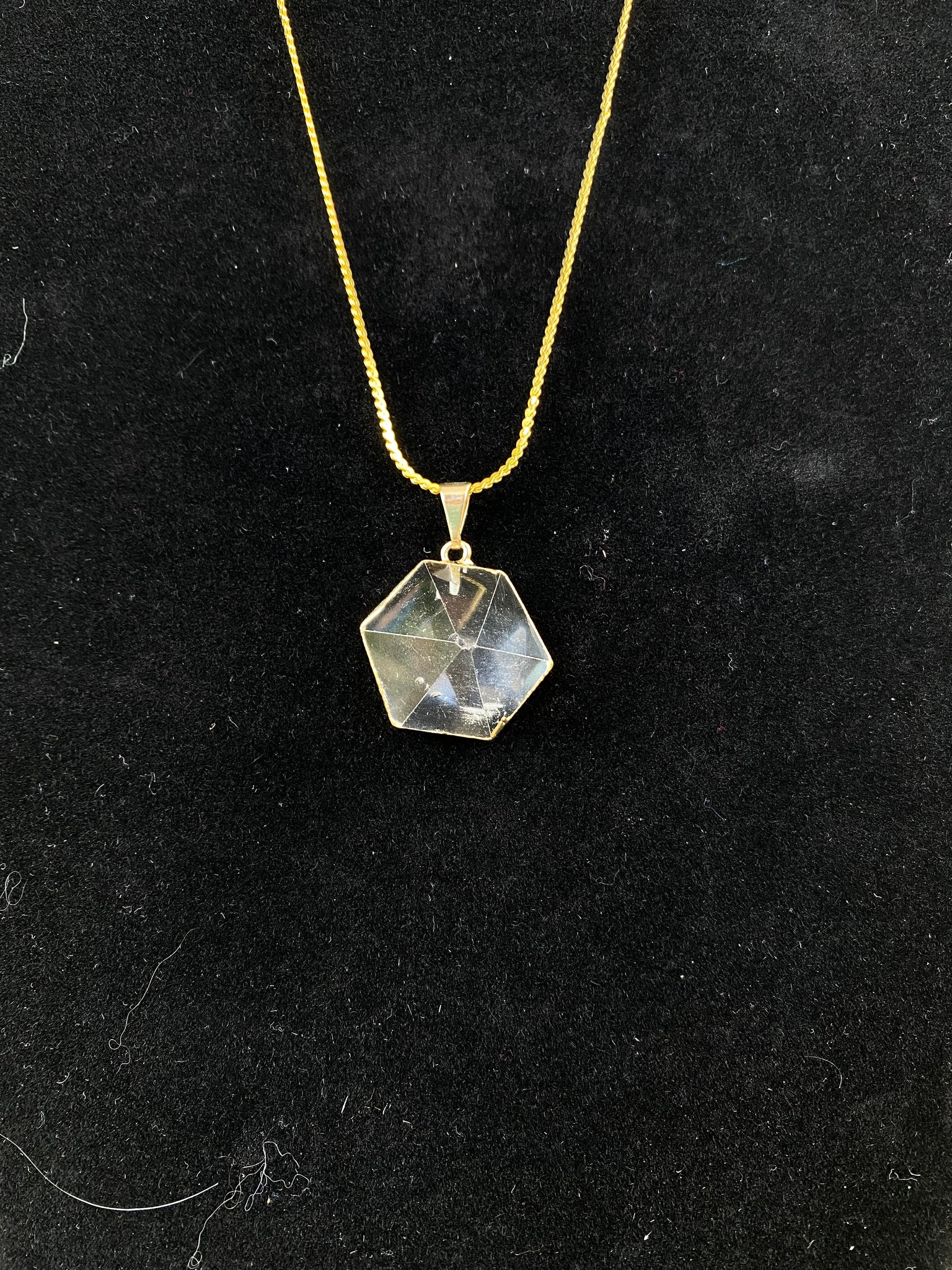 Clear Quartz - Gold Plated Lead & Nickel Free Necklace