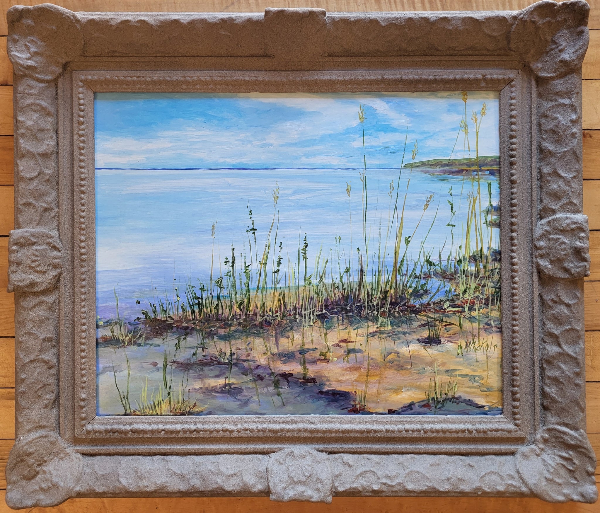 “Calming” - 22x25 Framed Original Oil Painting by Marcia Nickols