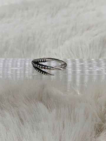 Adjustable Bird Claw Sterling Silver Ring