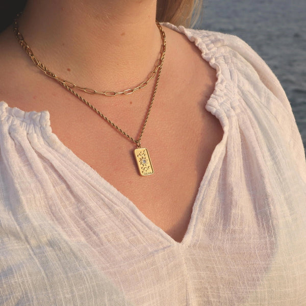 Gold Plated “ The Sun' ” Tarot Necklace