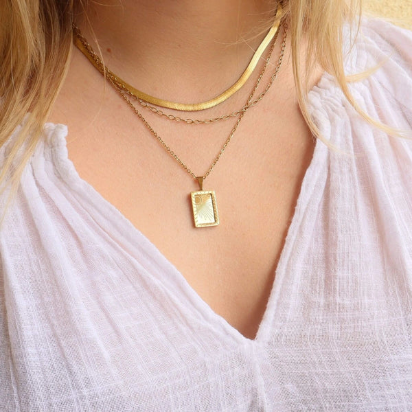 Gold Plated Rising Sun Necklace