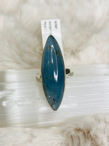 Aquamarine Adjustable Sterling Silver Rings