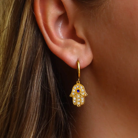 Gold Hamsa Hoop earrings