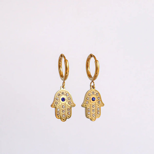 Gold Hamsa Hoop earrings